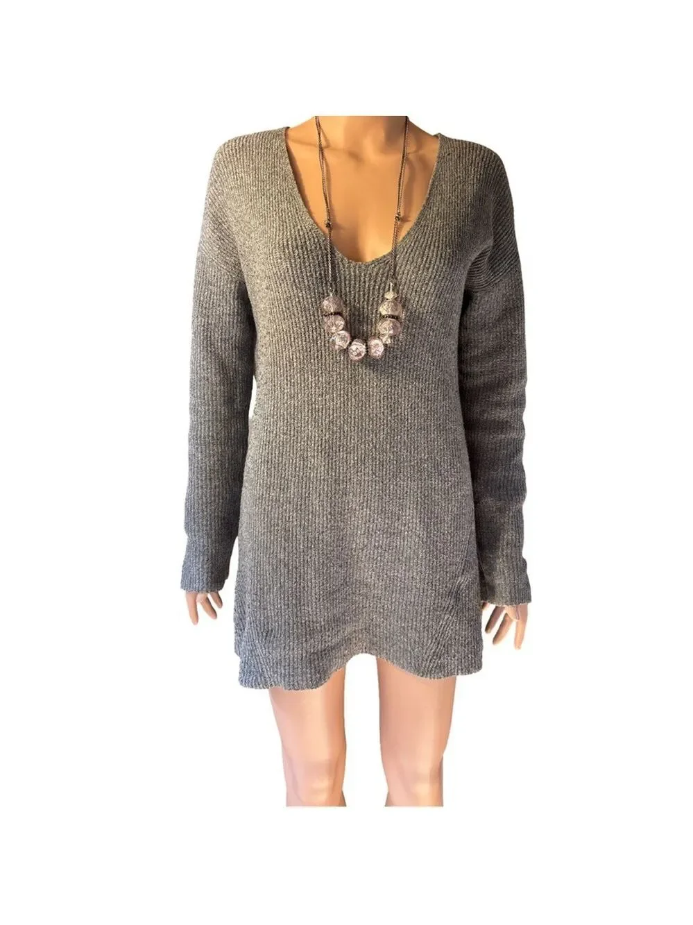 Wilfred Charcoal Long Sleeve Knit Dress